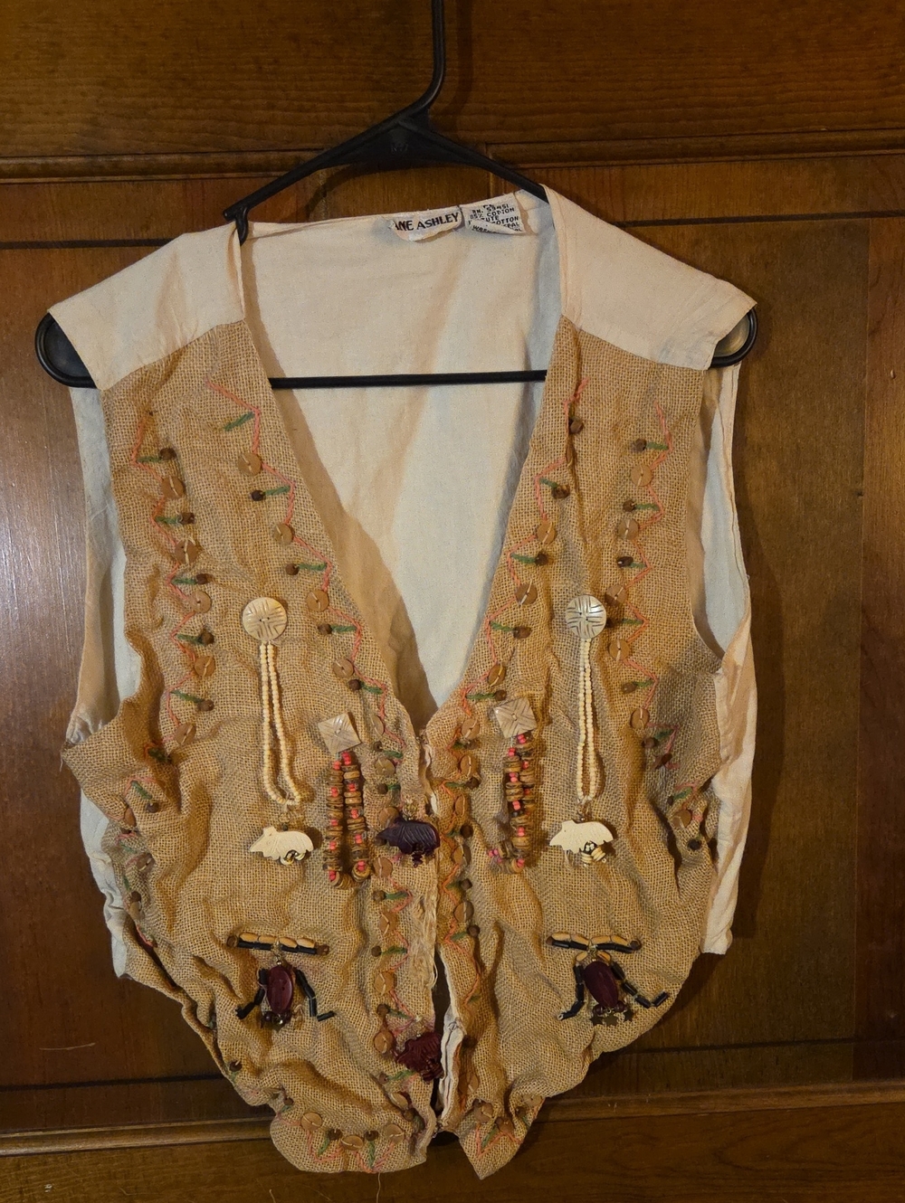 Jane Ashley Beige Embroidered Beaded Vest